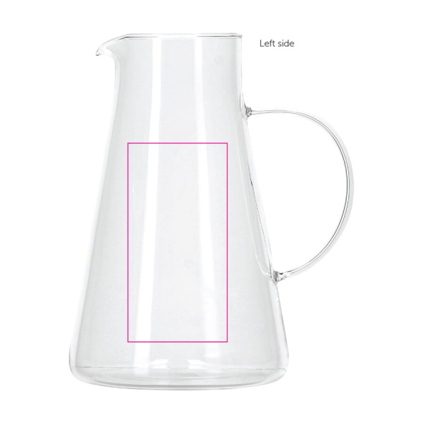 InSideOut Carafe Elin with 2 glasses: on the carafe to the left of the handle