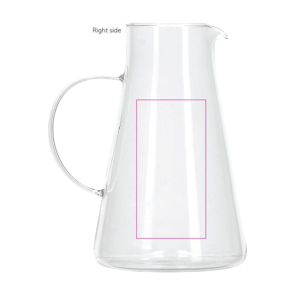 InSideOut Carafe Elin with 2 glasses: on the carafe to the right of the handle
