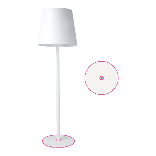 Rechargeable table lamp: on the base of the lamp