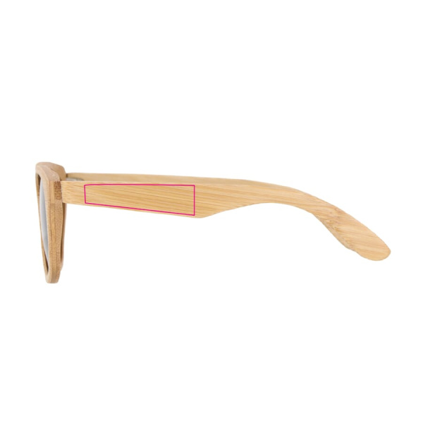 Justin bambusa saulesbrilles UV400: 1 cm attālumā no eņģes kreisajā pusē