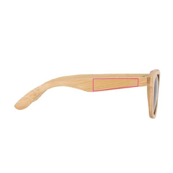 Justin bambusa saulesbrilles UV400: 1 cm no labās eņģes