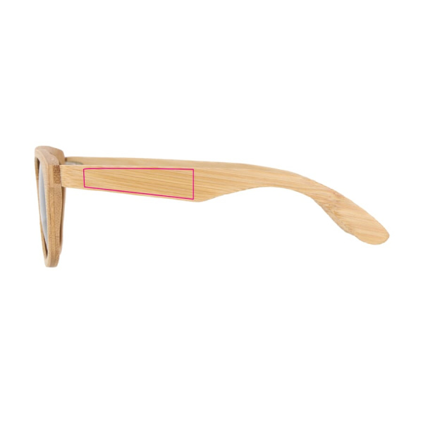 Justin bambusa saulesbrilles UV400: 1 cm attālumā no eņģes kreisajā pusē