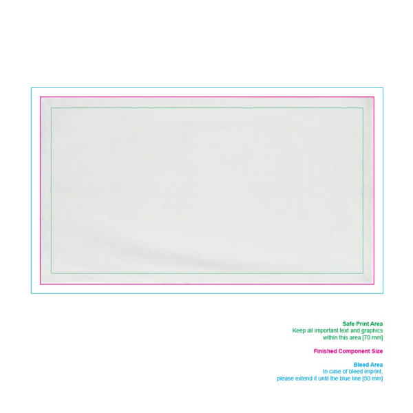 Kahepoolne sublimatsiooniga rätik 100 x 180 cm 400 g/m²: 1. külg