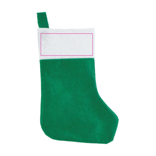 Felt Christmas stocking 40 cm: side 1 top
