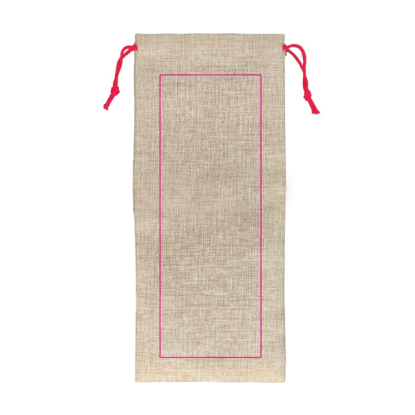 Jute-style bottle pouch 14 x 34 cm: side 2