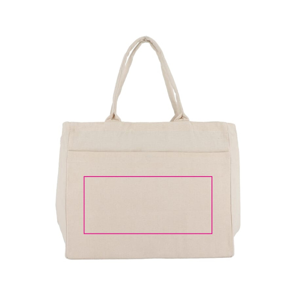 Cotton Tote bag with zip OEKO-TEX® 39 x 24 x 34 cm 320g/m²: side 1