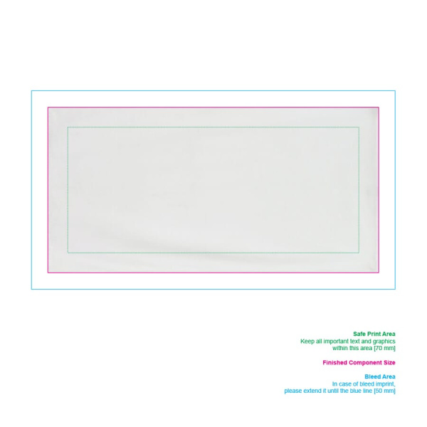 Dvipusis rankšluostis sublimacijai 50 x 100 cm 400 g/m²: 1 pusė