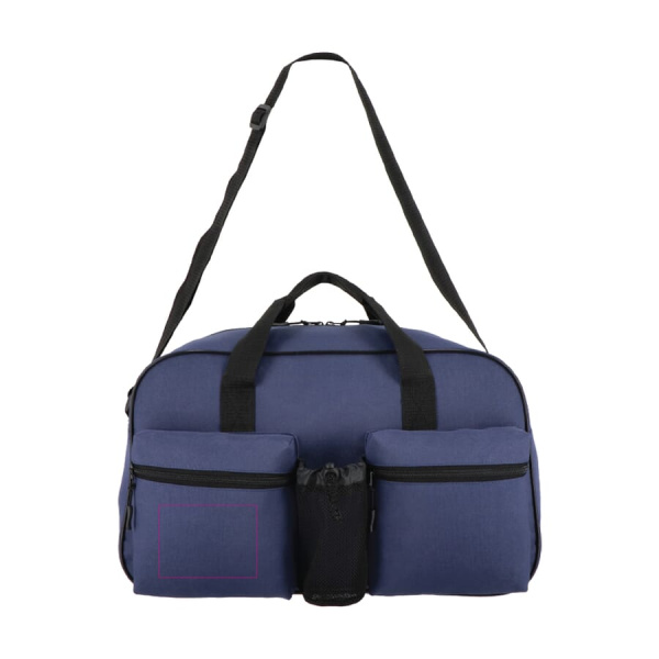 R-PET 600D spordi- ja reisikott 46 x 21 x 27,5 cm 25 L: vasak tasku