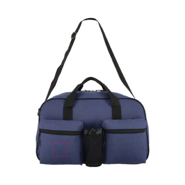 R-PET 600D spordi- ja reisikott 46 x 21 x 27,5 cm 25 L: vasak tasku