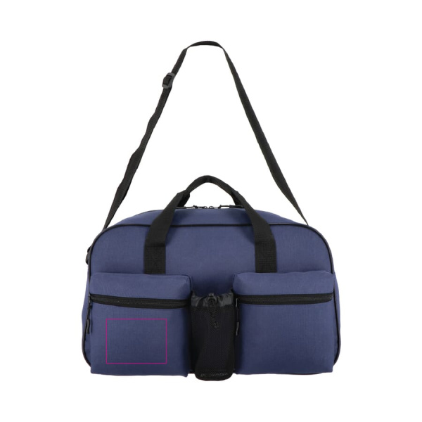 R-PET 600D spordi- ja reisikott 46 x 21 x 27,5 cm 25 L: vasak tasku