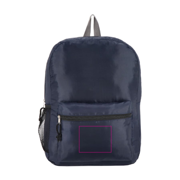 R-PET 190T Lightweight backpack 30.5 x 12.7 x 42 cm 16 L: on front compartment