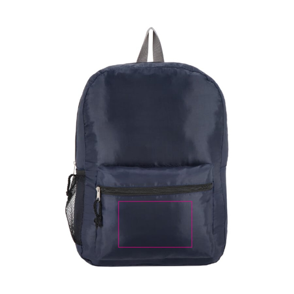 R-PET 190T Lightweight backpack 30.5 x 12.7 x 42 cm 16 L: on front compartment