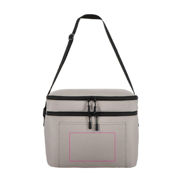 R-PET 600D Kühlbeutel mit zwei Fächern 30 x 20 x 24 cm 12 l: im vorderen Fach