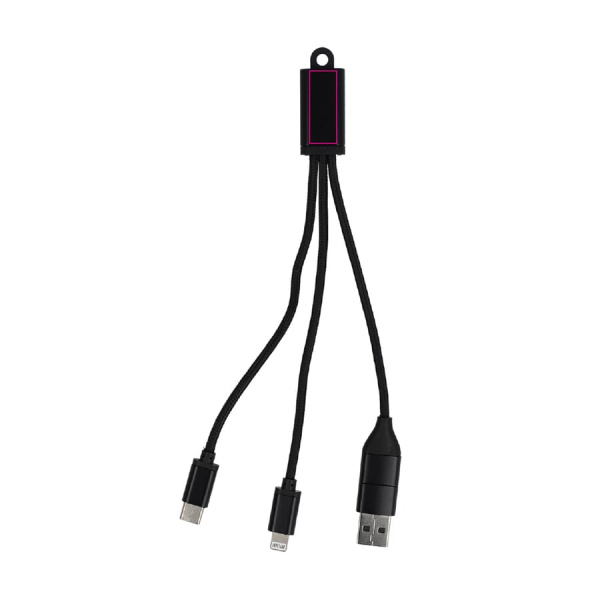 2-in-1 Charging Cable USB-A/C to USB-C & Lightning Aluminium: side 1