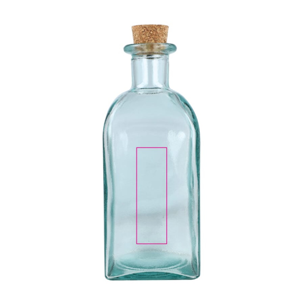 InSideOut Square Recycelte Glaswasserflasche ReuuZ mit Korkverschluss 1 l: Seite 1