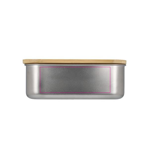 Stainless Steel Lunchbox bamboo lid: Front side