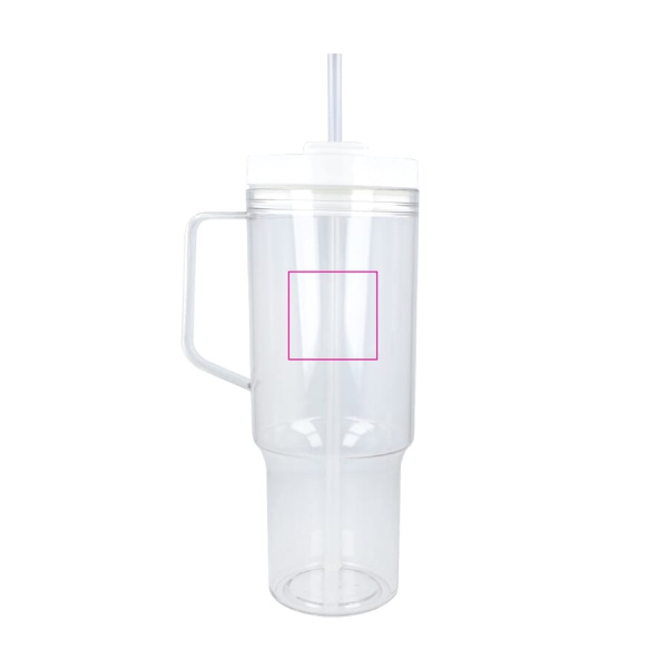 Miami mugg med handtag transparent 1,2 L R-PET: höger om örat