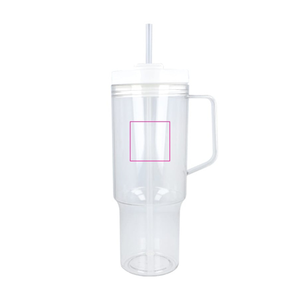 Miami mugg med handtag transparent 1,2 L R-PET: vänster om örat