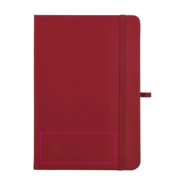 Notebook Olmo Hard Cover PU A5 with Sticky Notes: front bottom