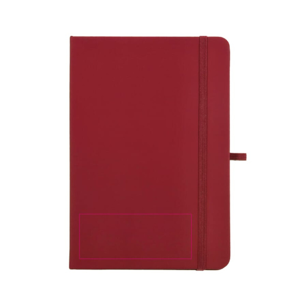 Notebook Olmo Hard Cover PU A5 with Sticky Notes: front bottom
