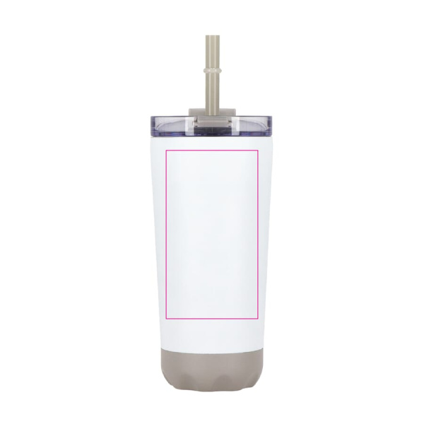InSideOut Stainless Steel Double-Walled Norden Drink Cup with Straw 600 ml: side 1