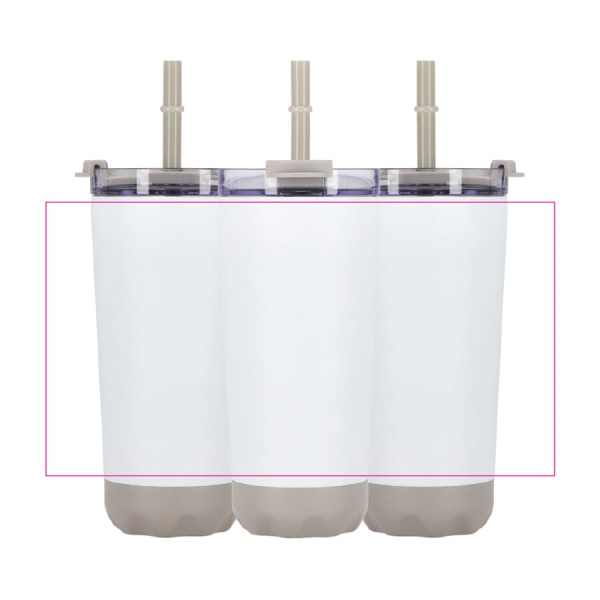 InSideOut Stainless Steel Double-Walled Norden Drink Cup with Straw 600 ml: All around
