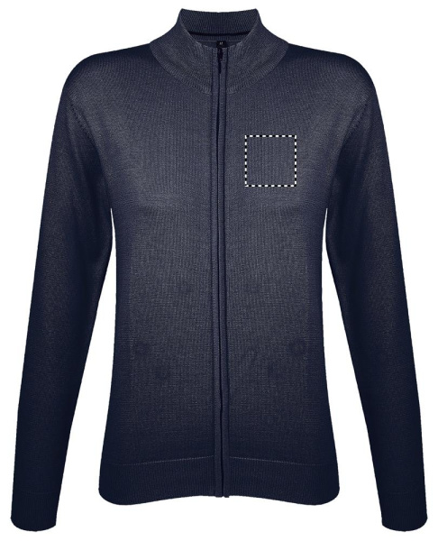 GORDON WOMEN ZIP CARDIGAN: BRUST LINKS