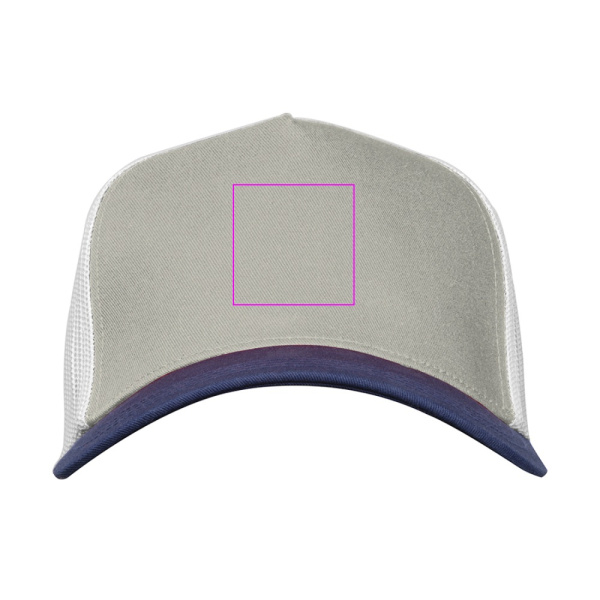 Casquette de baseball CrisMa à 5 panneaux en coton de 290 g/m² TREVOR: Zone de marquage 3 · DTF1