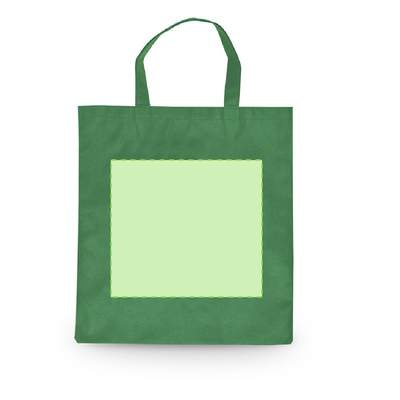 Faltbare Tasche Konsum, Weiss: Bedrucken in der Mitte der Tasche (aufklappen und bedrucken)