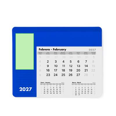 Mauspad-Kalender Rendux, Blau: Auf der linken Seite des Jahres