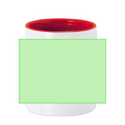 Sublimationsbecher Harnet, Orange: Der Fokus liegt auf der Vorderseite der Tasse.