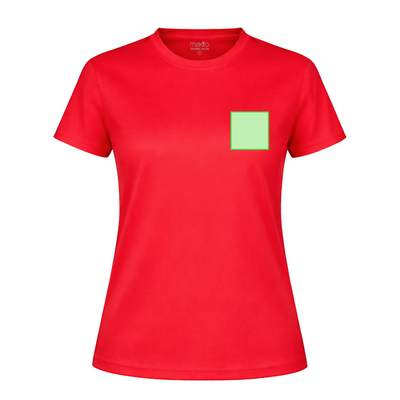 Women T-Shirt Tecnic Plus, RED: Area 1