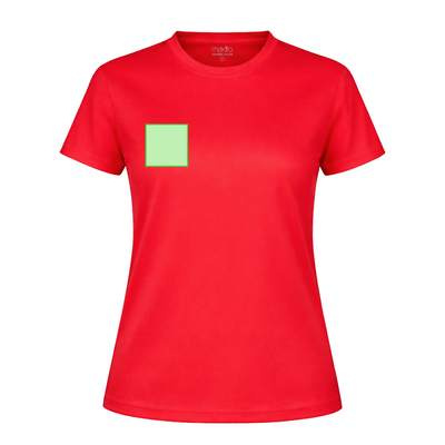 Women T-Shirt Tecnic Plus, RED: Area 2