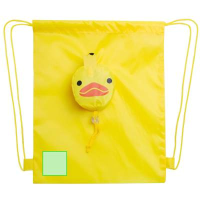 Faltbarer Beutel mit Kordelzug Kissa, Weiss: Taschenecke