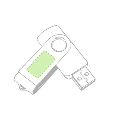 USB atmintinė Rebik 16GB, Raudona: B dalyje metalinis paviršius