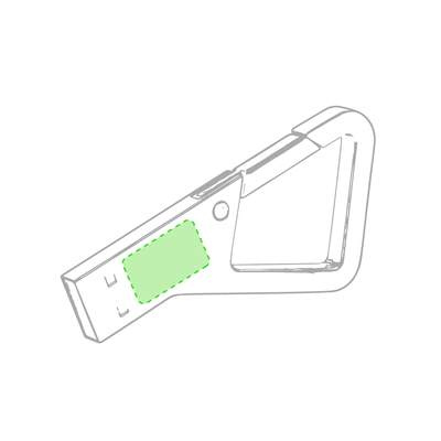 USB atmintinė Drelan 8GB, Juoda: Metalinėje dalyje.