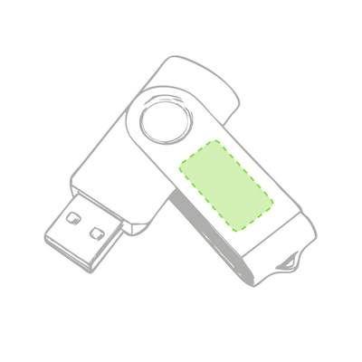 USB atmintinė Yemil 32GB, Juoda: A dalyje metalinis paviršius