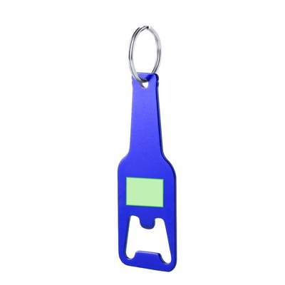 Bottle opener keyring Clevon, GREEN: Centered on the handle