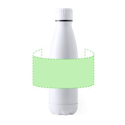 Sublimationsflasche Bayron, Weiss: Rund um die Trommel