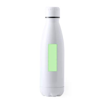 Sublimationsflasche Bayron, Weiss: Mittige Seite der Flasche