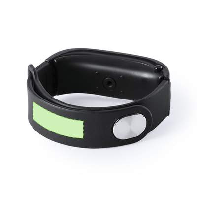 Smart Bracelet Rusk, BLACK: Centered on strap