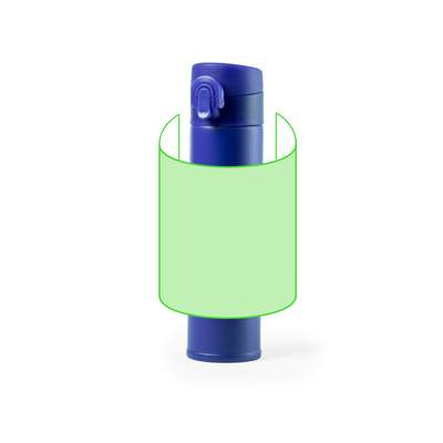 Thermosflasche Poltax, Grau: Rund um die Trommel