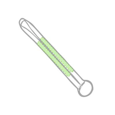 Lanyard-Becherhalter Frinly, Orange: Seite 1 (in den 2 Streifen)