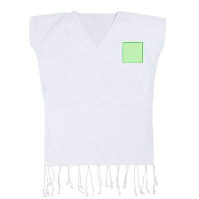 Kaftan Roseux, WHITE: Bolsilllo type in the right chest