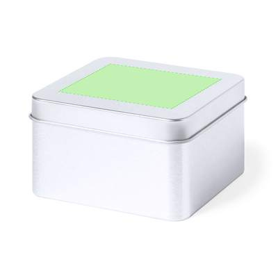 Geschenkbox Topak, Silber: Zentriert auf dem Deckel