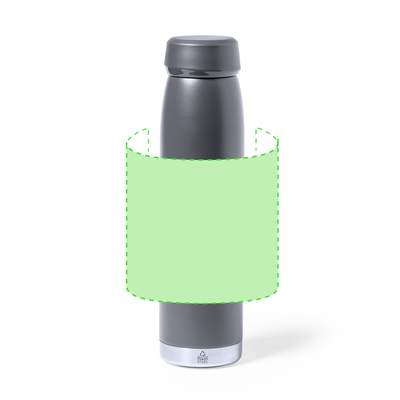 Isolierflasche Nimay, Grau: Rund um die Trommel