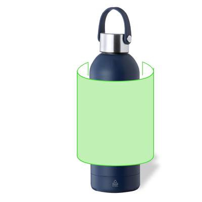 Isolierflasche Breidy, Marineblau: Rund um die Trommel