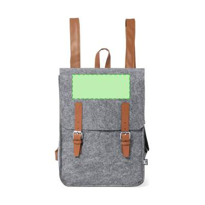 Rucksack Zakian, Grau: Auf der Klappe zentriert