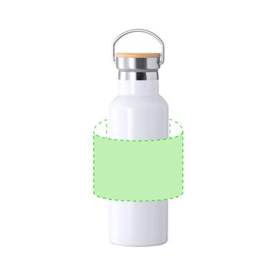Sublimationsisolierte Flasche Ying, Weiss: Rund um die Trommel