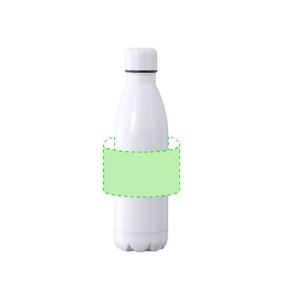 Sublimationsisolierte Flasche Varn, Weiss: Auf die Front fokussiert